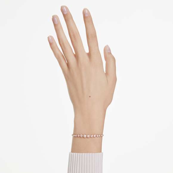 Imber bracelet, Mixed round cuts, Pink, 18K rose gold finish - Swarovski, 5718204