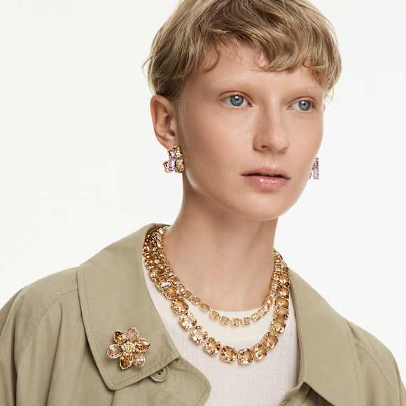 Millenia Halskette, Oktagon-Schliff, Gelb, Goldlegierungsschicht - Swarovski, 5718674