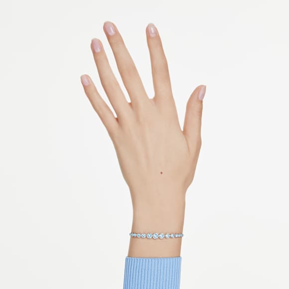 新品 スワロフスキー　Swarovski Imber ブレスレット ミックス Imber ブレスレット, ミックス・ラウンド・カット, ブルー, ロジウム