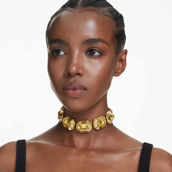 Lucent Choker, Octagon shape, Yellow, Gold-tone plated - Swarovski, 5720208