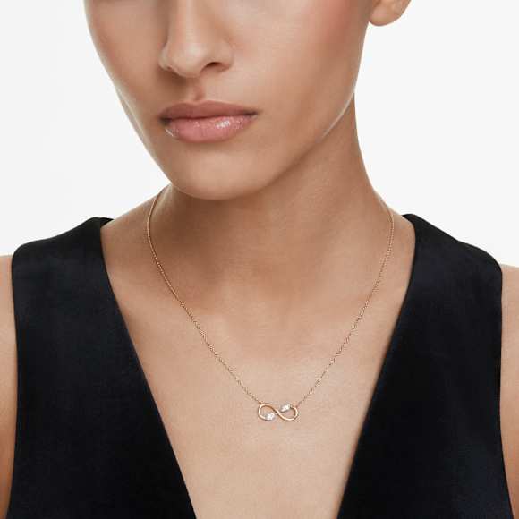 Eternity pendant, Lab-grown diamonds 0.35 ct tw, Mixed shapes, 18K yellow gold - Swarovski, 5720704