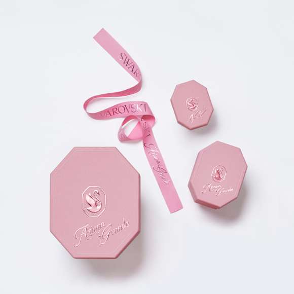Ariana Grande x Swarovski Y-Halskette, Verschiedene Schliffe, Kristallperle, Herz, Weiß, Rhodiniert - Swarovski, 5720855
