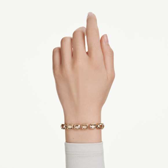 Millenia Tennis bracelet, Octagon cut, Caramel, Gold-tone plated - Swarovski, 5720912