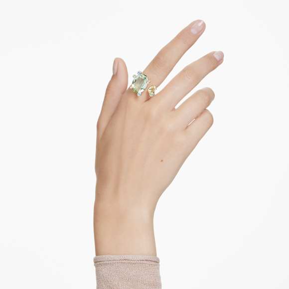 Otevřený prsten Gema, Různé výbrusy, Vícebarevný, Povrchová úprava z 18k zlata - Swarovski, 5721684