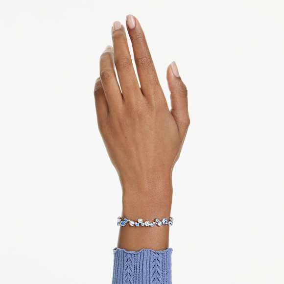 Constella bracelet, Mixed cuts, Blue, Rhodium plated - Swarovski, 5722479
