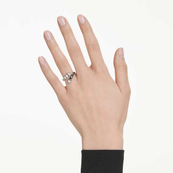 Sublima 오픈 링, 믹스 컷, 화이트, 루테늄 플래팅 - Swarovski, 5723190