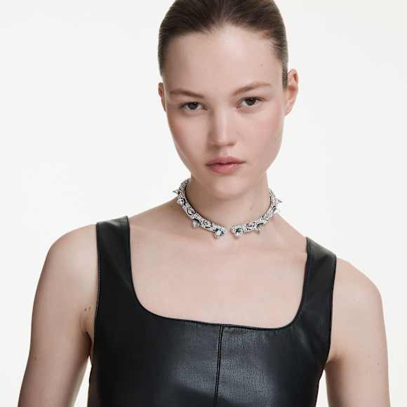Sublima choker, White, Ruthenium plated - Swarovski, 5723286