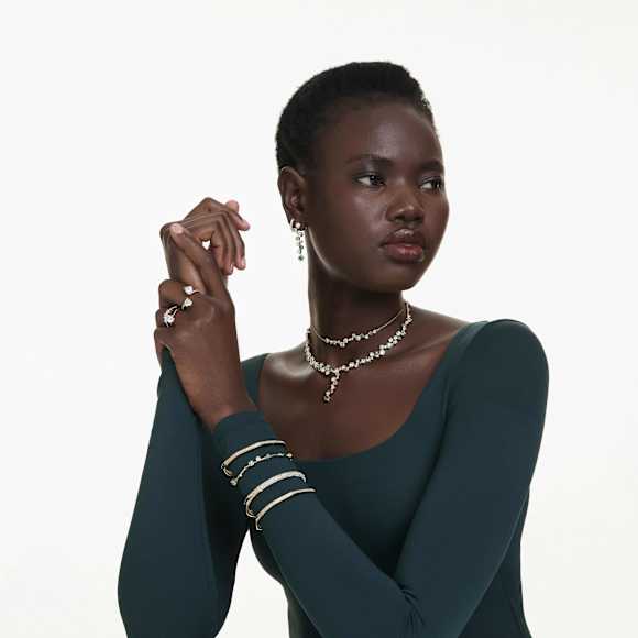 Stilla Attract リング, ラウンドカット, ホワイト, ゴールドトーン・プレーティング - Swarovski, 5723291