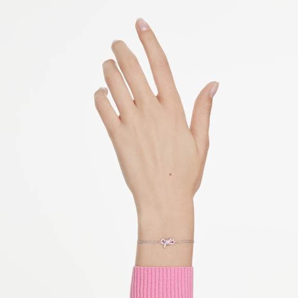 Lifelong Bow Armband, Rosett, Rosa, Rodiumpläterad - Swarovski, 5723553