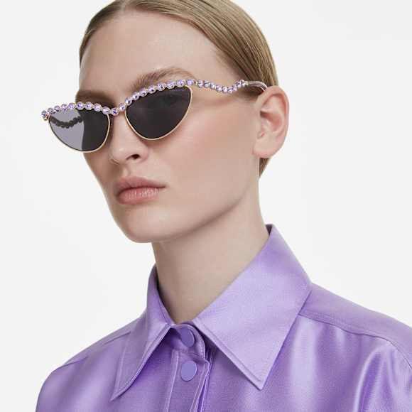 Gafas de sol, Forma de ojo de gato, Moradas - Swarovski, 5724513