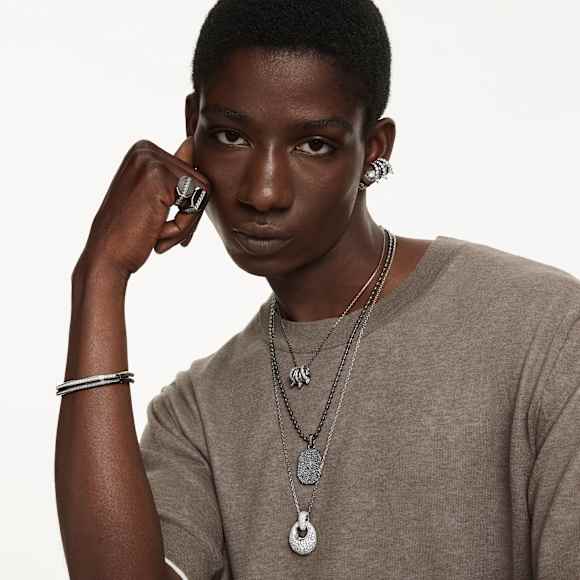 Dextera karperec, Nyolcszög alakú, Körmetszéses, Fehér, Ródium bevonattal - Swarovski, 5725222