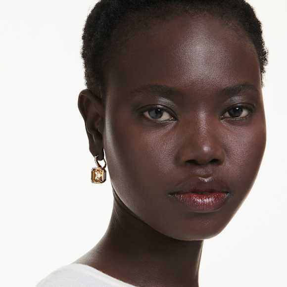 Millenia drop earrings, Mixed cuts, Caramel, Gold-tone plated - Swarovski, 5725744
