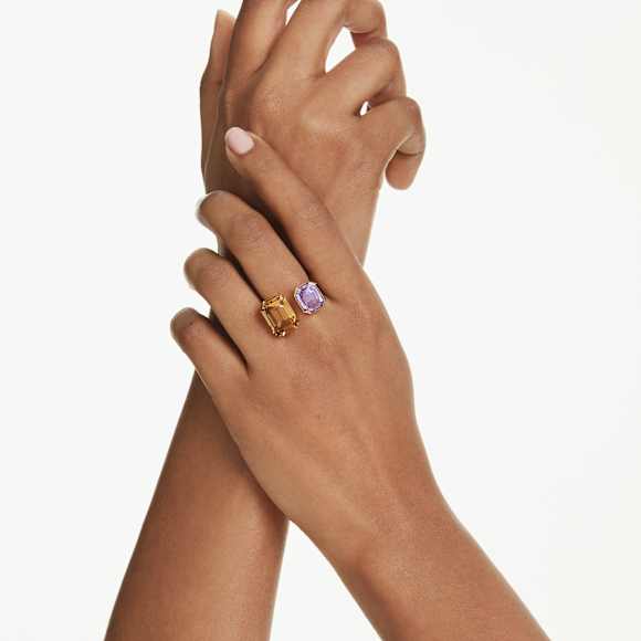 Millenia Offener Ring, Oktagon-Schliff, Mehrfarbig, Goldlegierungsschicht - Swarovski, 5725747
