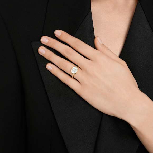 Anillo bisel Octagon, Diamantes creados en laboratorio (peso total de 3,0 quilates), Forma octagonal, Oro amarillo de 14 quilates - Swarovski, 5726515