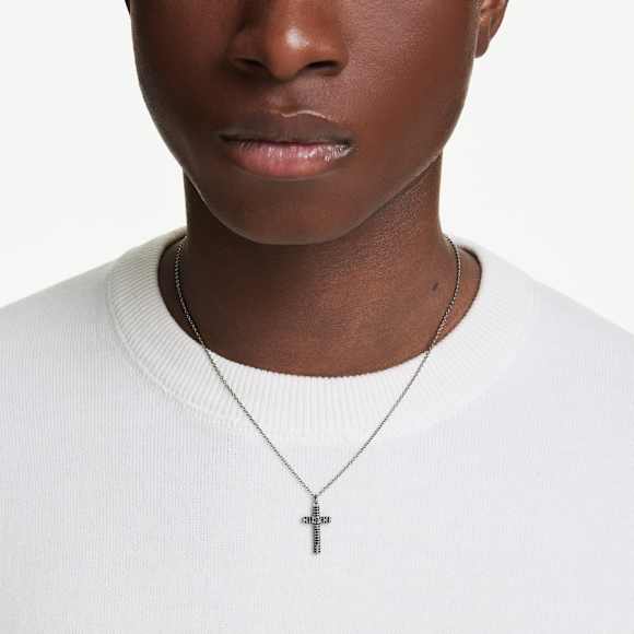 Insigne Anhänger, Kreuz, Grau, Rutheniert - Swarovski, 5727985