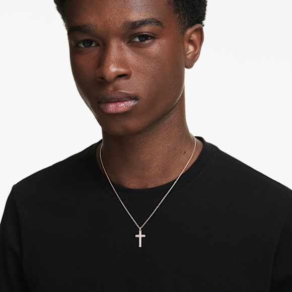 Insigne pendant, Cross, White, Rose gold-tone plated - Swarovski, 5727986