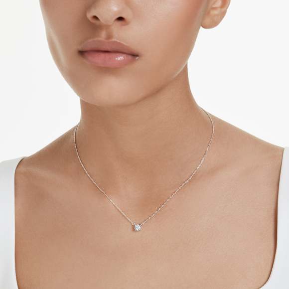 Eternity pendant, Lab-grown diamonds 0.5 ct tw, Round shape, Sterling silver - Swarovski, 5728554