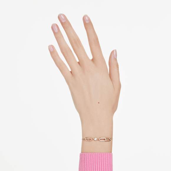 Constella Armband, Kristallperle, Rundschliff, Weiß, Roségold-Legierungsschicht - Swarovski, 5728588