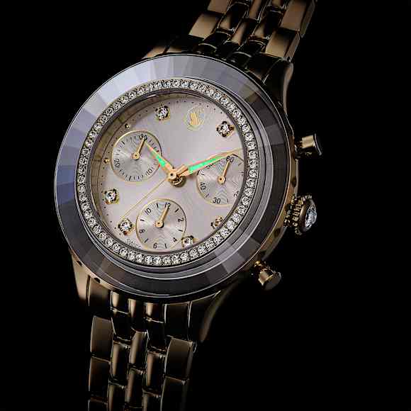 Octea chrono ウォッチ, スイス製, メタルブレスレット, ゴールド系