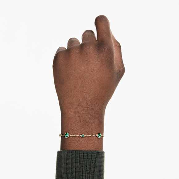Imber Armband, Rundschliff, Grün, Goldlegierungsschicht - Swarovski, 5730676