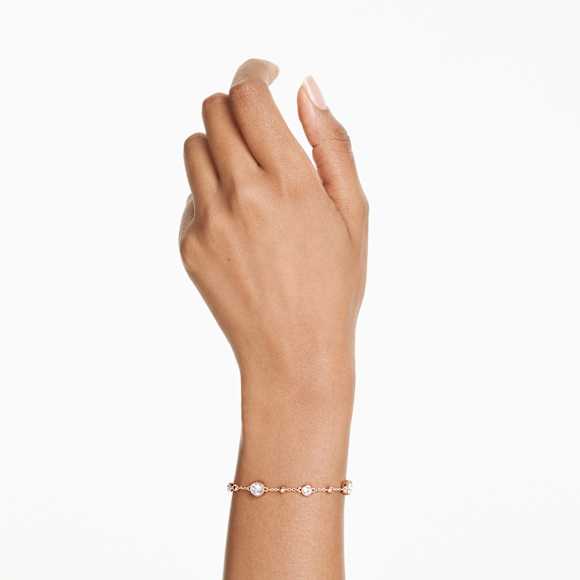 Imber bracelet, Round cut, White, Rose gold-tone plated - Swarovski, 5730677