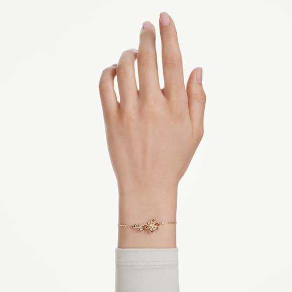 Idyllia bracelet, Mixed cuts, Flower, Multicolored, Gold-tone plated - Swarovski, 5732423
