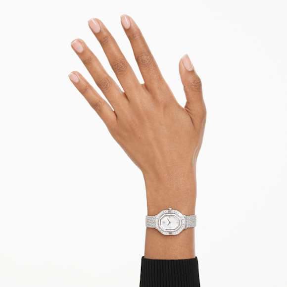 Ročna ura Matrix octagon, Kovinska zapestnica, Srebrn odtenek, Nerjavno jeklo - Swarovski, 5732498