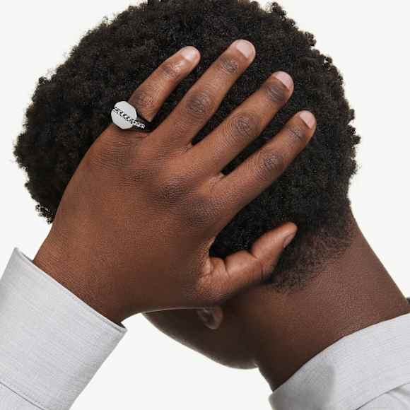 Dextera Octagon ring, Octagon shape, Round cut, Black, Ruthenium plated - Swarovski, 5732869