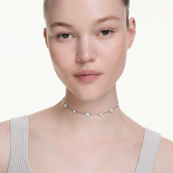 Una Angelic ペンダント, ラウンドカット, 両面モチーフ, ホワイト, ロジウム・プレーティング - Swarovski, 5733116