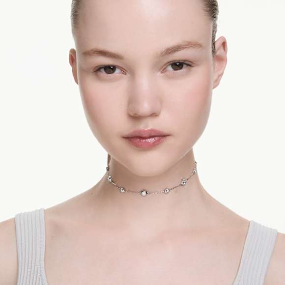 Una Angelic ペンダント, ラウンドカット, 両面モチーフ, ホワイト, ロジウム・プレーティング - Swarovski, 5733116