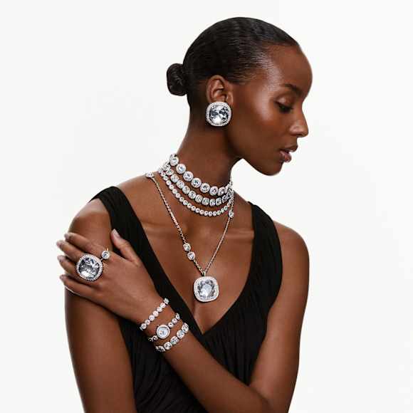 Una Angelic choker nyaklánc, Fehér, Ródium bevonattal - Swarovski, 5733194