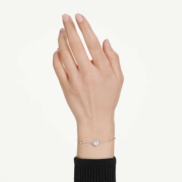 Una Angelic bracelet, Round cut, White, Rhodium plated - Swarovski, 5733196