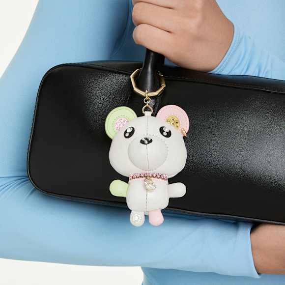 Teddy จี้ชาร์มห้อยกระเป๋า, หมี, หลากสี, เคลือบโทนสีทอง - Swarovski, 5734069