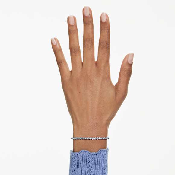 Imber Emily Tennisブレスレット, ラウンドカット, ブルー, ロジウム・プレーティング - Swarovski, 5734239