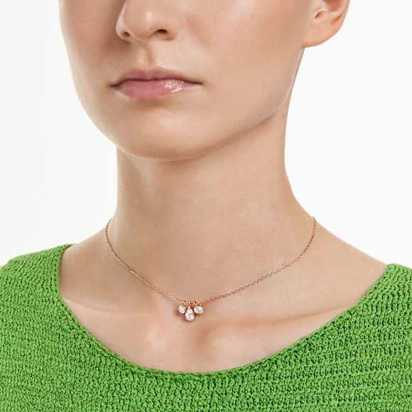 Mesmera Kolye, Karışık kesimler, Beyaz, 18k pembe altın rengi yüzey - Swarovski, 5734245