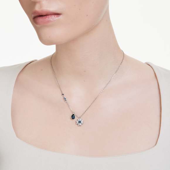 Symbolica set, Clover, Blue, Rhodium plated - Swarovski, 5734546
