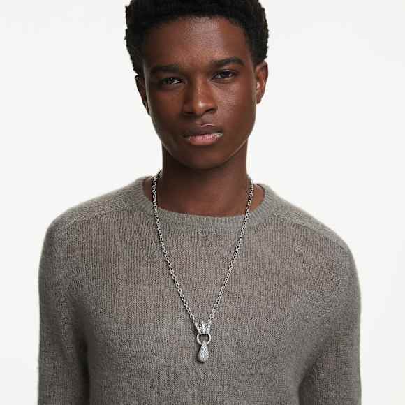 Sublima pendant, Mixed cuts, White, Ruthenium plated - Swarovski, 5735224