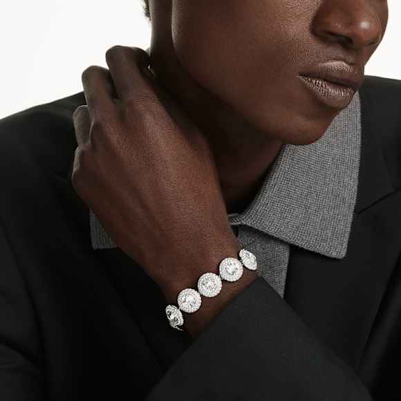 Una Angelic bracelet, White, Rhodium plated - Swarovski, 5735343