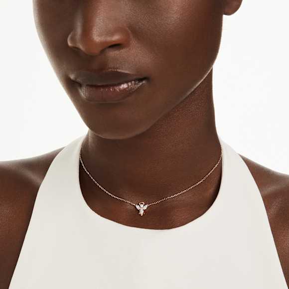 Magic necklace, Angel, White, Rose gold-tone plated - Swarovski, 5735417