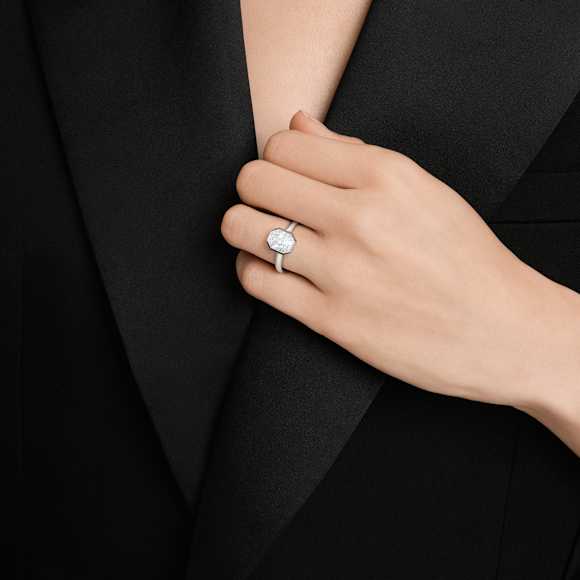 Octagon bezel ring, Lab-grown diamonds 2.0 ct tw, Octagon shape, 18K white gold - Swarovski, 5735712