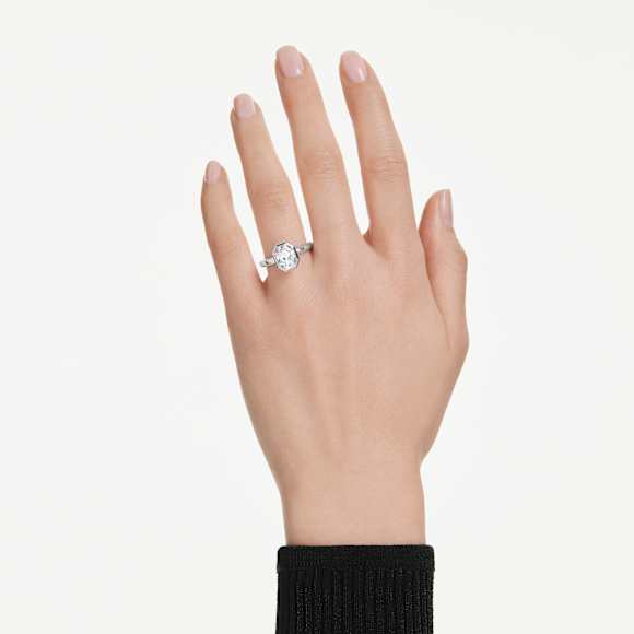 Octagon 包边戒指, 总重 2.0 克拉培育钻石, 八边形, 18K 金（白色) - Swarovski, 5735716