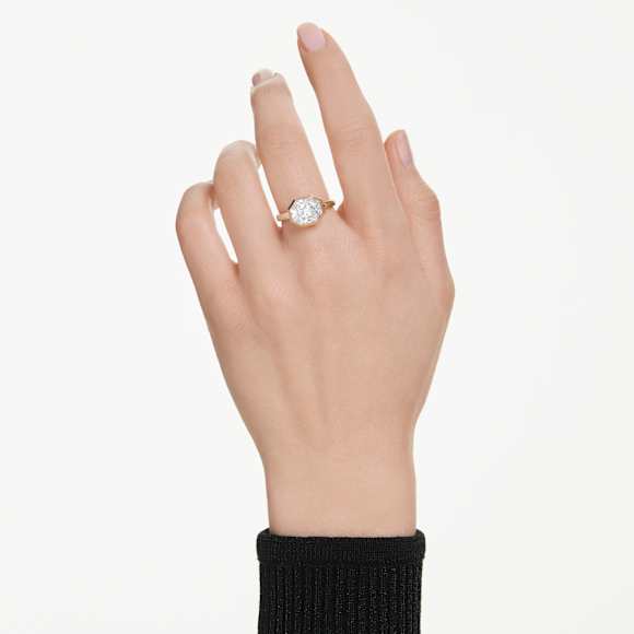 Eternity แหวนแบบฝังหุ้ม, เพชรสังเคราะห์ 1.0 กะรัต, ทรงแปดเหลี่ยม, ทองคำ 18K - Swarovski, 5735723