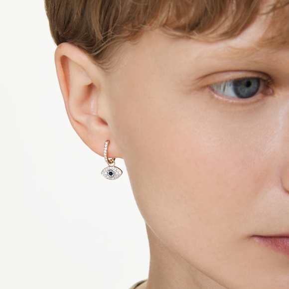 Symbolica drop earrings, Eye, Multicoloured, Rose gold-tone plated - Swarovski, 5736982