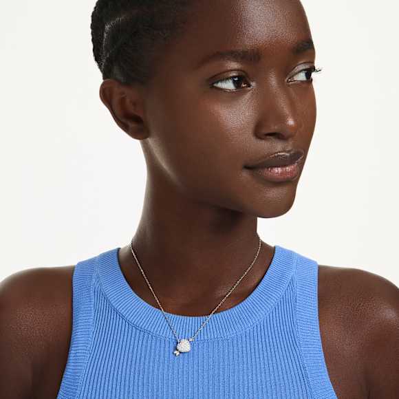 Přívěsek Idyllia, Různé výbrusy, Srdce se šípem, Bílá, Povrchová úprava použitím směsi kovů - Swarovski, 5737291