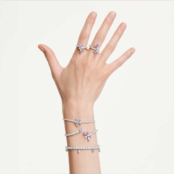 Ariana Grande x Swarovski Motivring, Verschiedene Schliffe, Libelle, Mehrfarbig, Rhodiniert - Swarovski, 5737366