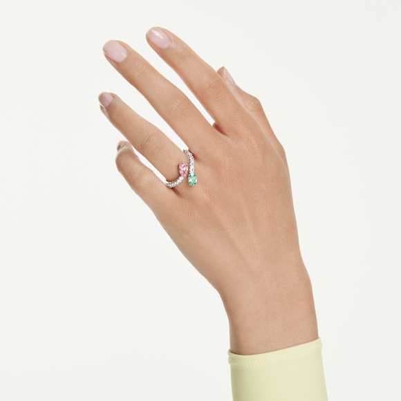 Ariana Grande x Swarovski 开口戒指, 混合切割, 流光溢彩, 镀铑 - Swarovski, 5737374