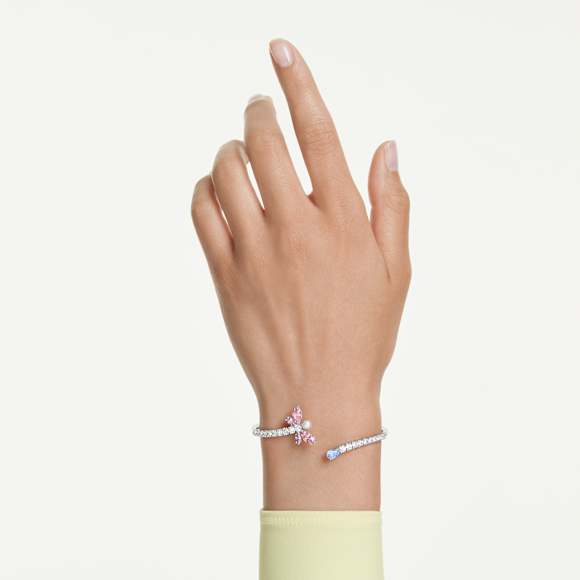 Ariana Grande x Swarovski bangle, Mixed cuts, Dragonfly, Multicolored, Rhodium plated - Swarovski, 5737401