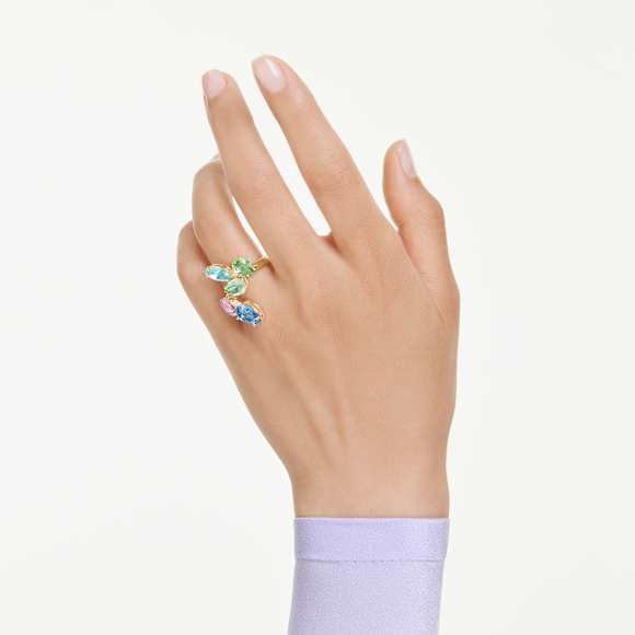 Gema Cocktailring, Blandade slipningar, Flerfärgad, 18K guldfinish - Swarovski, 5737448