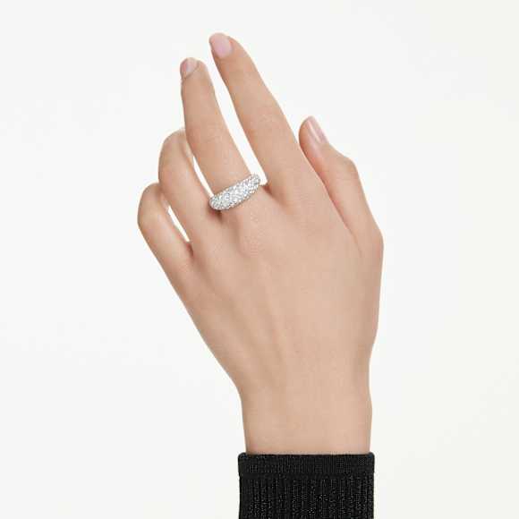 Sublima ring, White, Rhodium plated - Swarovski, 5737595