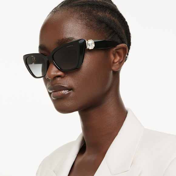 Sunglasses, Cat-Eye shape, SK6047, Black - Swarovski, 5737919